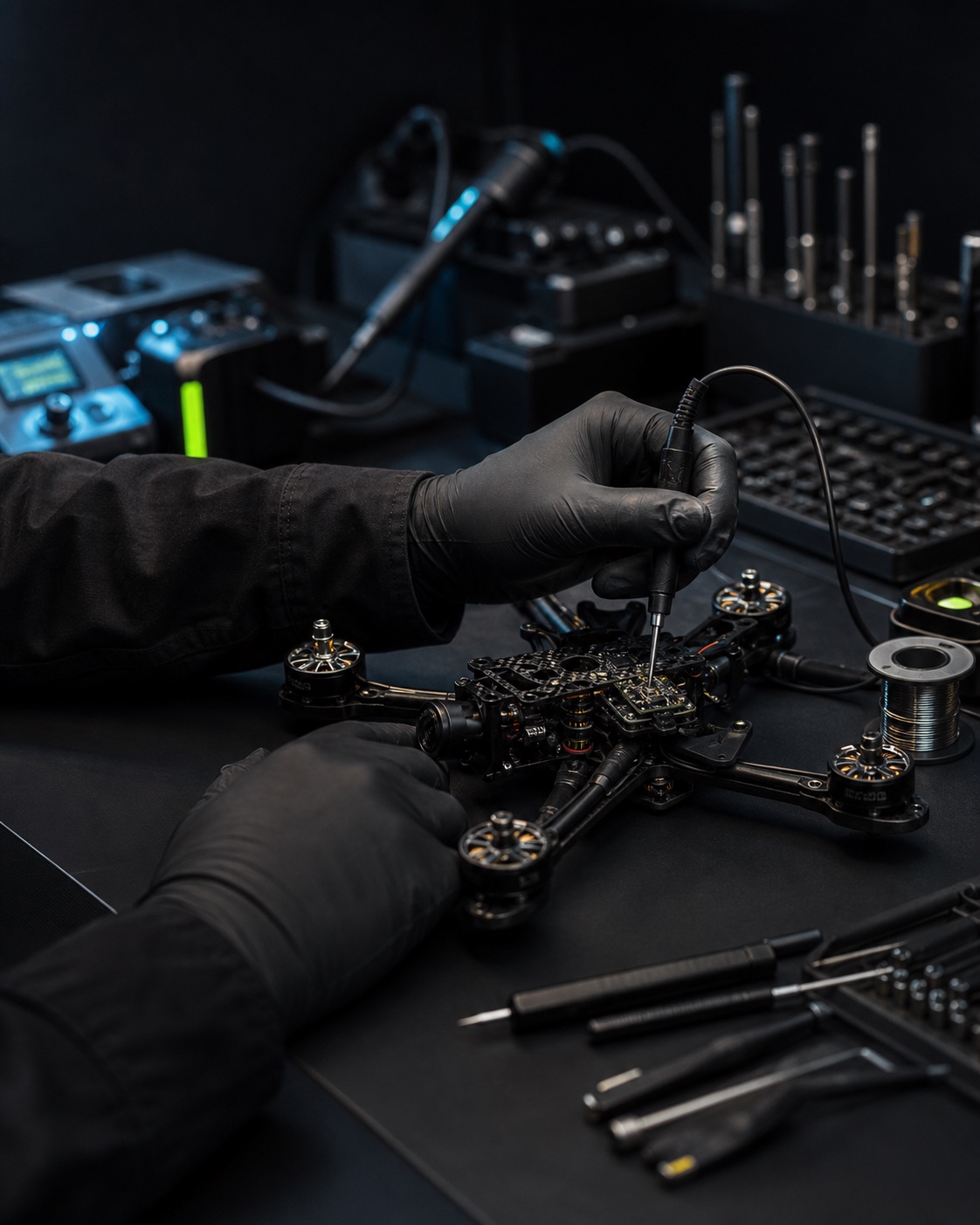 FPV repair-bench studio concept